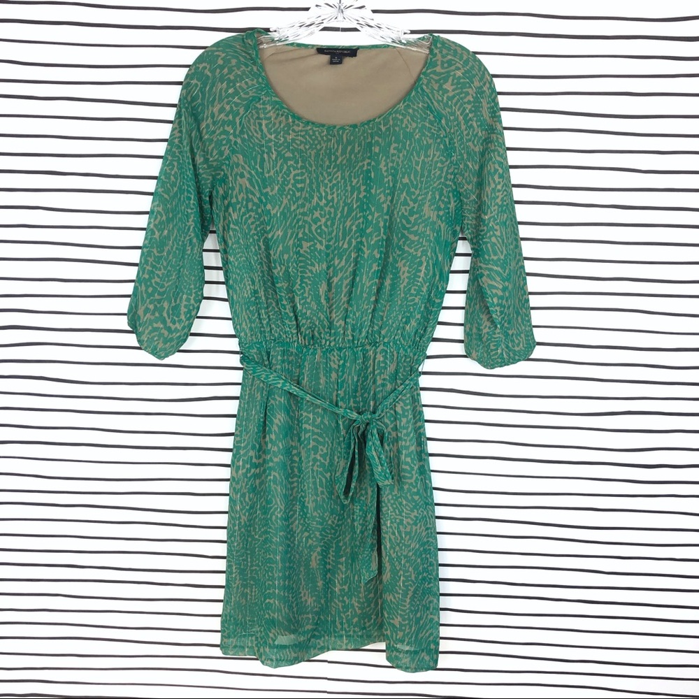 Banana Republic Patterned Metallic Dress